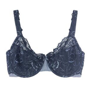 Bali Black Lace Desire Full Figure Underwire Bra Size 34D